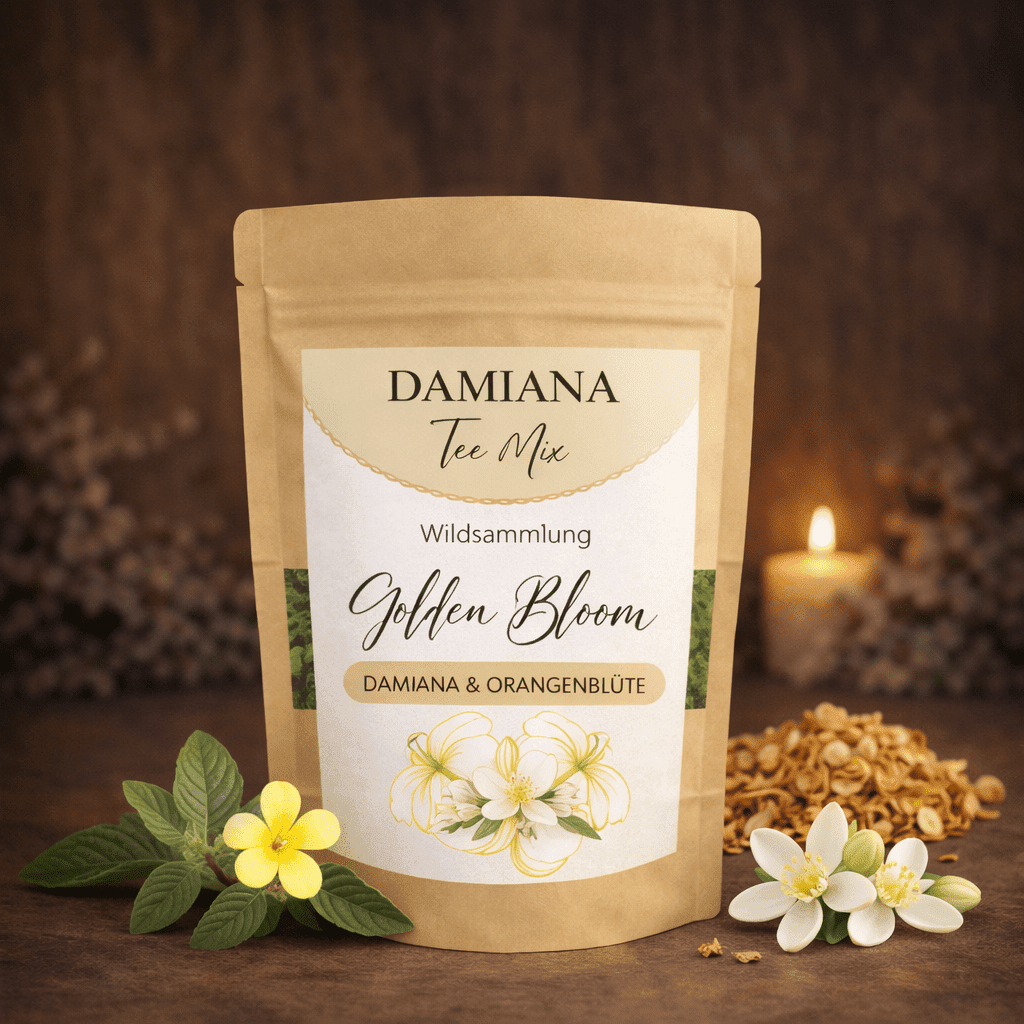 Damiana Tee Golden Bloom mit Orangenblüte – Katja Barnasiow Pereira