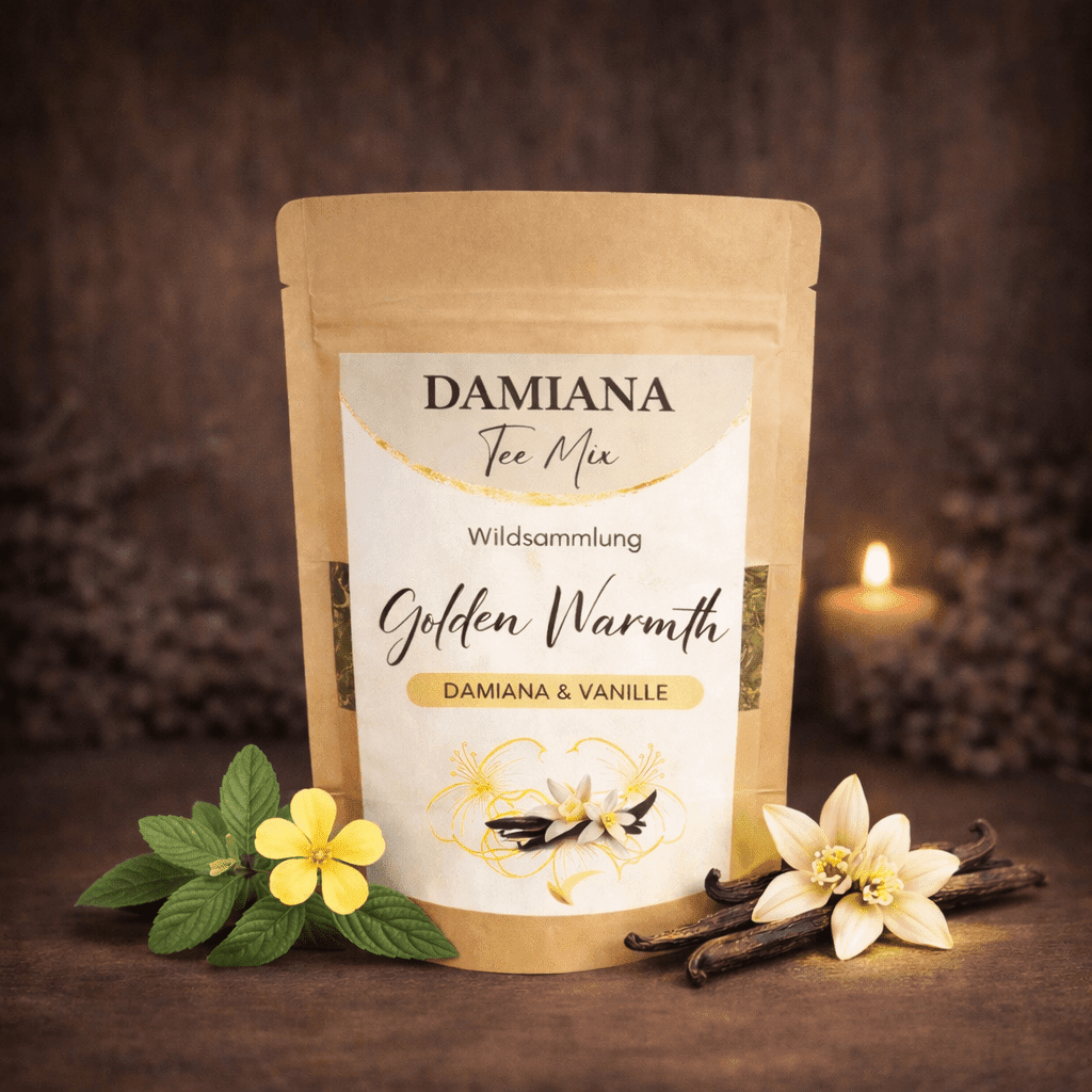 Damiana Tee Golden Warmth mit Vanille – Katja Barnasiow Pereira